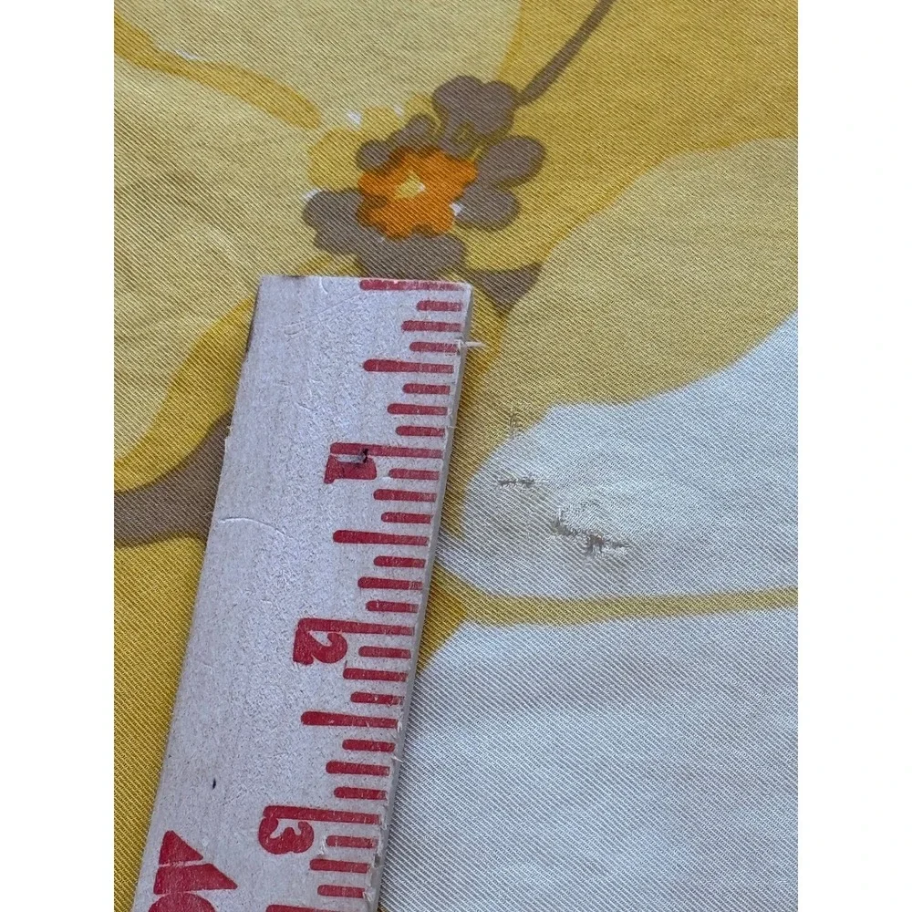 VTG Christian Dior Vintage Silk Scarf Floral Brown Yellow Hand Rolled 30